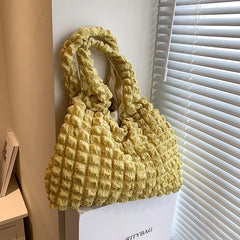 Women Quilted Shoulder Bag Large Capacity Handbag Purse for Travel Shopper Tote