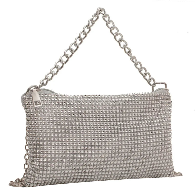 Rhinestone Shoulder Chain Messenger Bag for Women