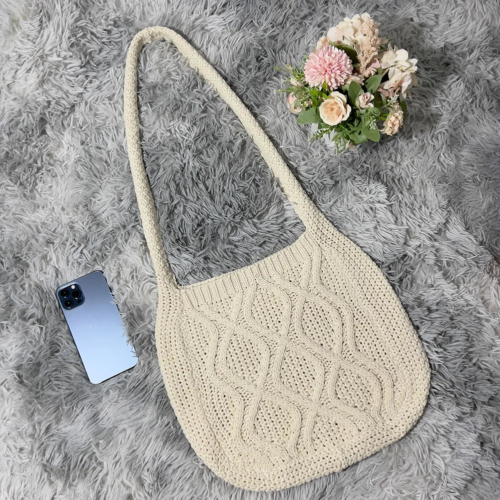 Knitted Women Shoulder Bag Winter Decoration Supplies