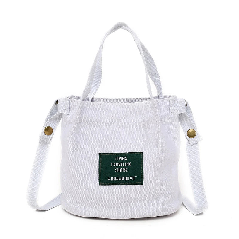 Canvas Letter Printing Small Messenger Bag Large Capacity Crossbody Handbag