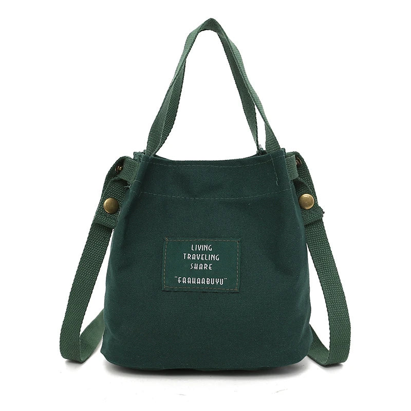 Canvas Letter Printing Small Messenger Bag Large Capacity Crossbody Handbag