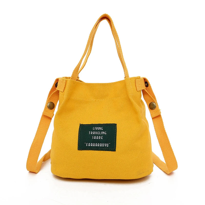 Canvas Letter Printing Small Messenger Bag Large Capacity Crossbody Handbag