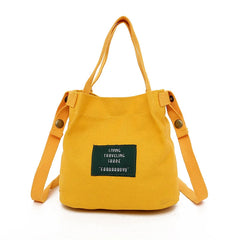Canvas Letter Printing Small Messenger Bag Large Capacity Crossbody Handbag