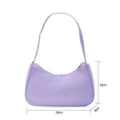 Women Solid Nylon Hobos Bag Ladies Zipper Underarm Bags