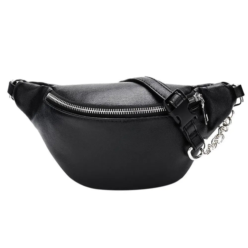 Women Solid Waist Fanny Pack Lady PU Leather Holiday Money Belt Wallet Bum Trave