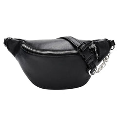 Women Solid Waist Fanny Pack Lady PU Leather Holiday Money Belt Wallet Bum Trave