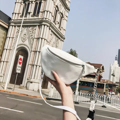Women Solid Waist Fanny Pack Lady PU Leather Money Belt Bum Trave