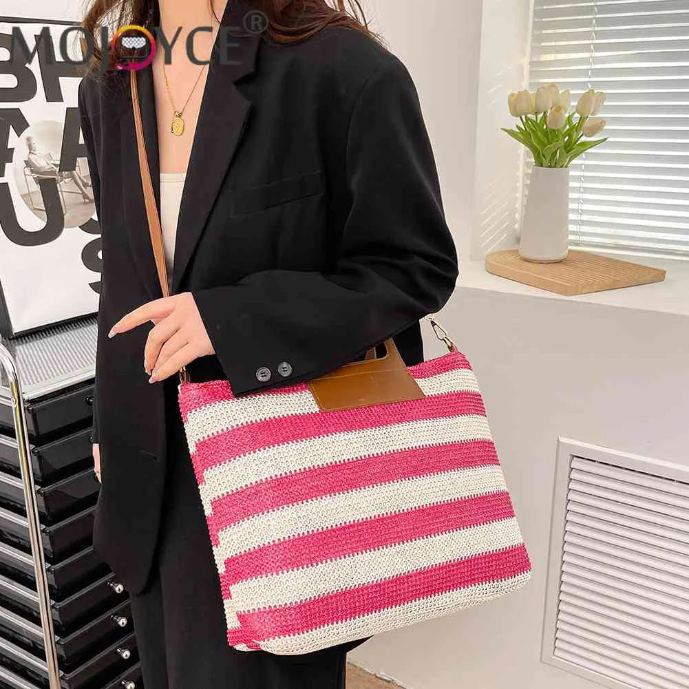 Women Clutch Large Capacity Knit Crossbody Bag with Zipper Soft