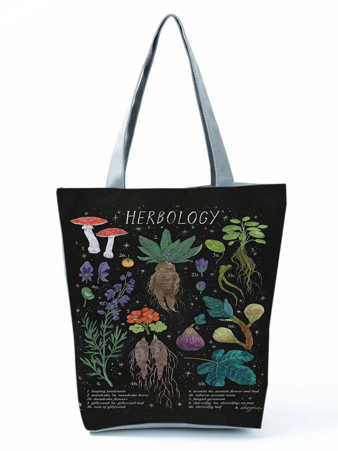 Floral High Capacity Shoulder Bag Reusable Shopping Bag Female Mushroom Printed