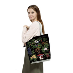 Floral High Capacity Shoulder Bag Reusable Shopping Bag Female Mushroom Printed