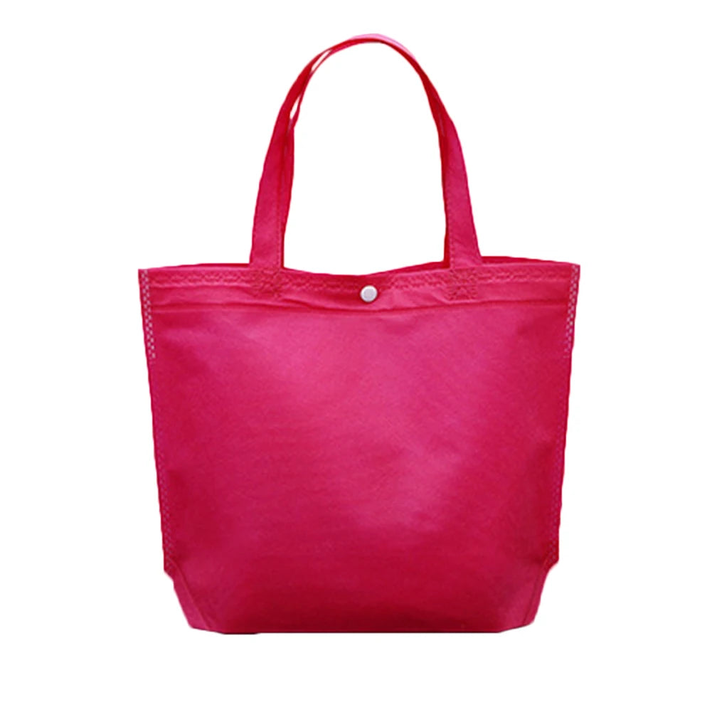 Large Reusable Foldable Shopping Bag with Button Closure
