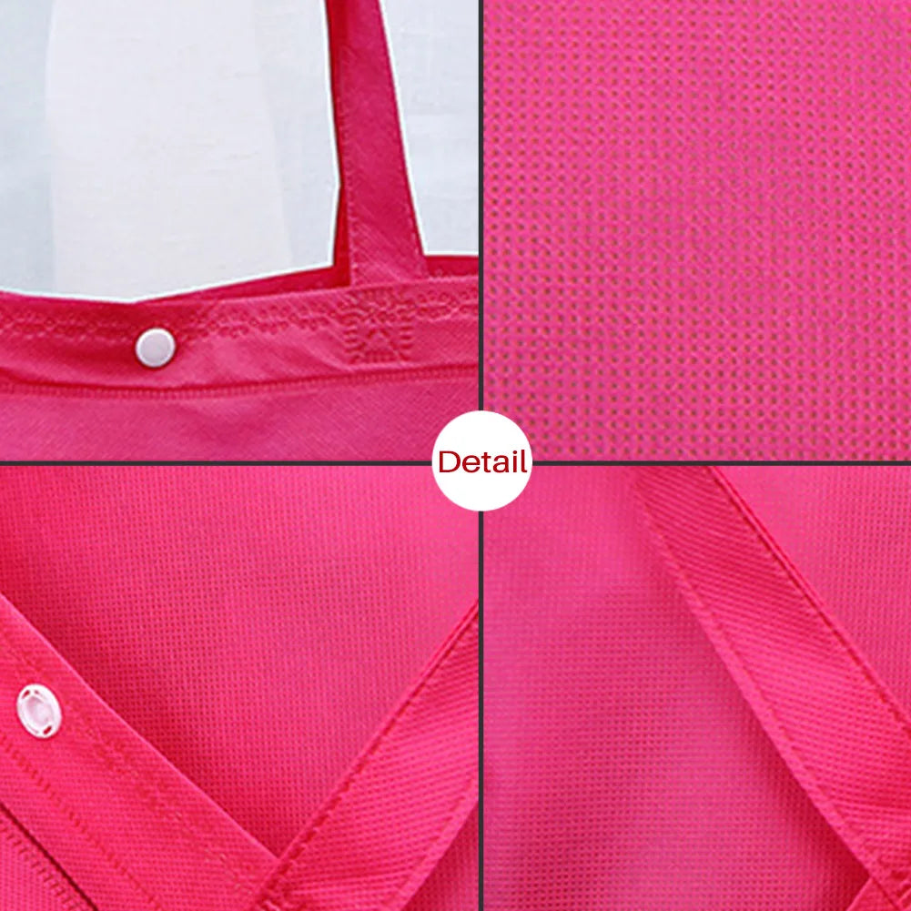 Large Reusable Foldable Shopping Bag with Button Closure