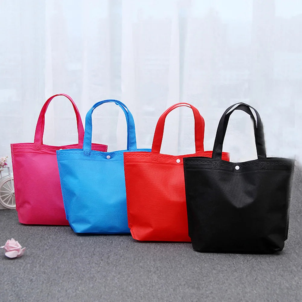 Large Reusable Foldable Shopping Bag with Button Closure