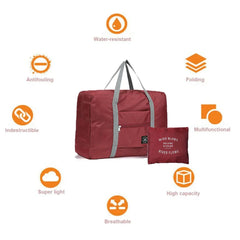 Women Foldable Gym Bag Travel Print Lady Training Handle Handbag