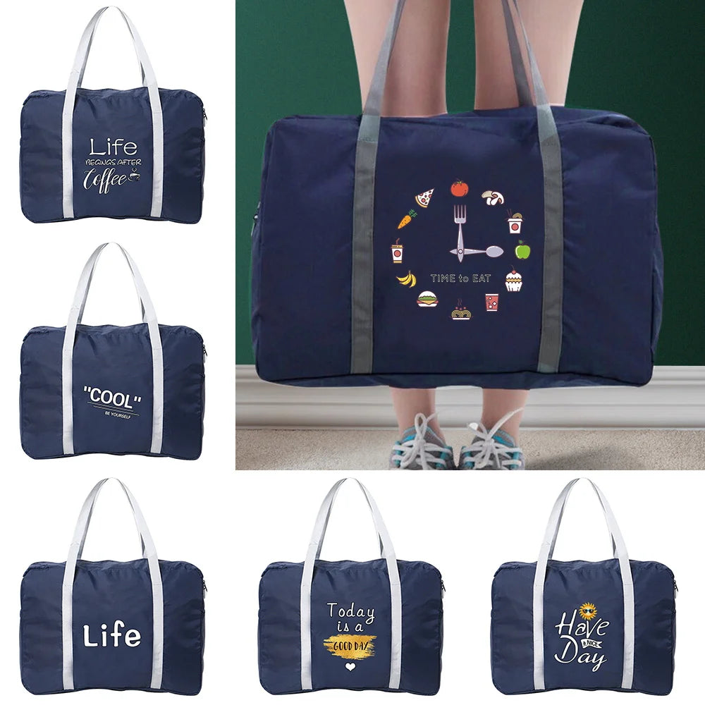 Food Print Gym Bag Large Capacity Shoulder Yoga Sport Tote Crossbody Handbag