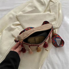 Women Waist Bag with Fringe Decor Pochete Ri?onera Belt