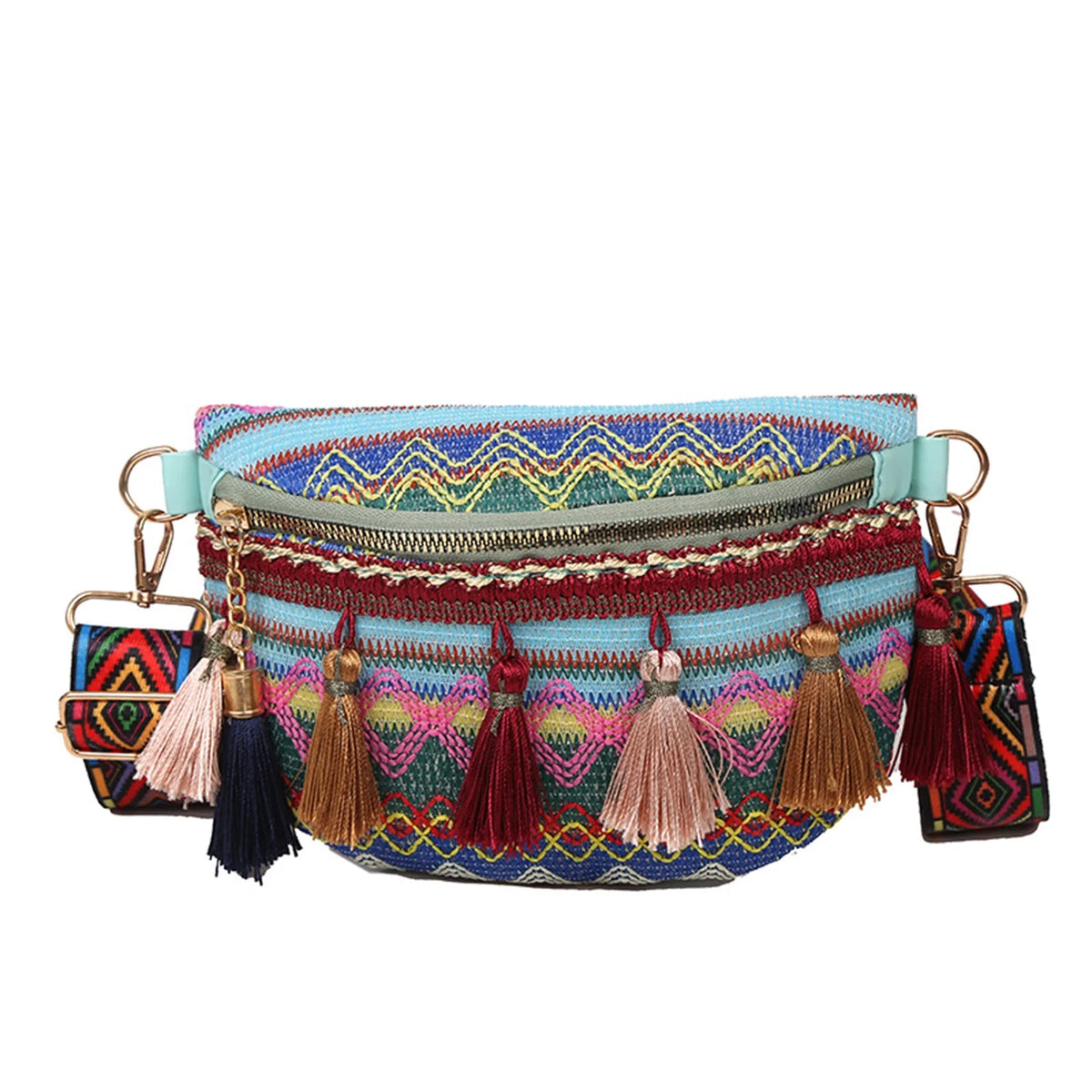 Women Folk Waist Bags Adjustable Fanny Pack Chest Bag Tassel Crossbody