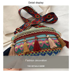 Women Folk Waist Bags Adjustable Fanny Pack Chest Bag Tassel Crossbody