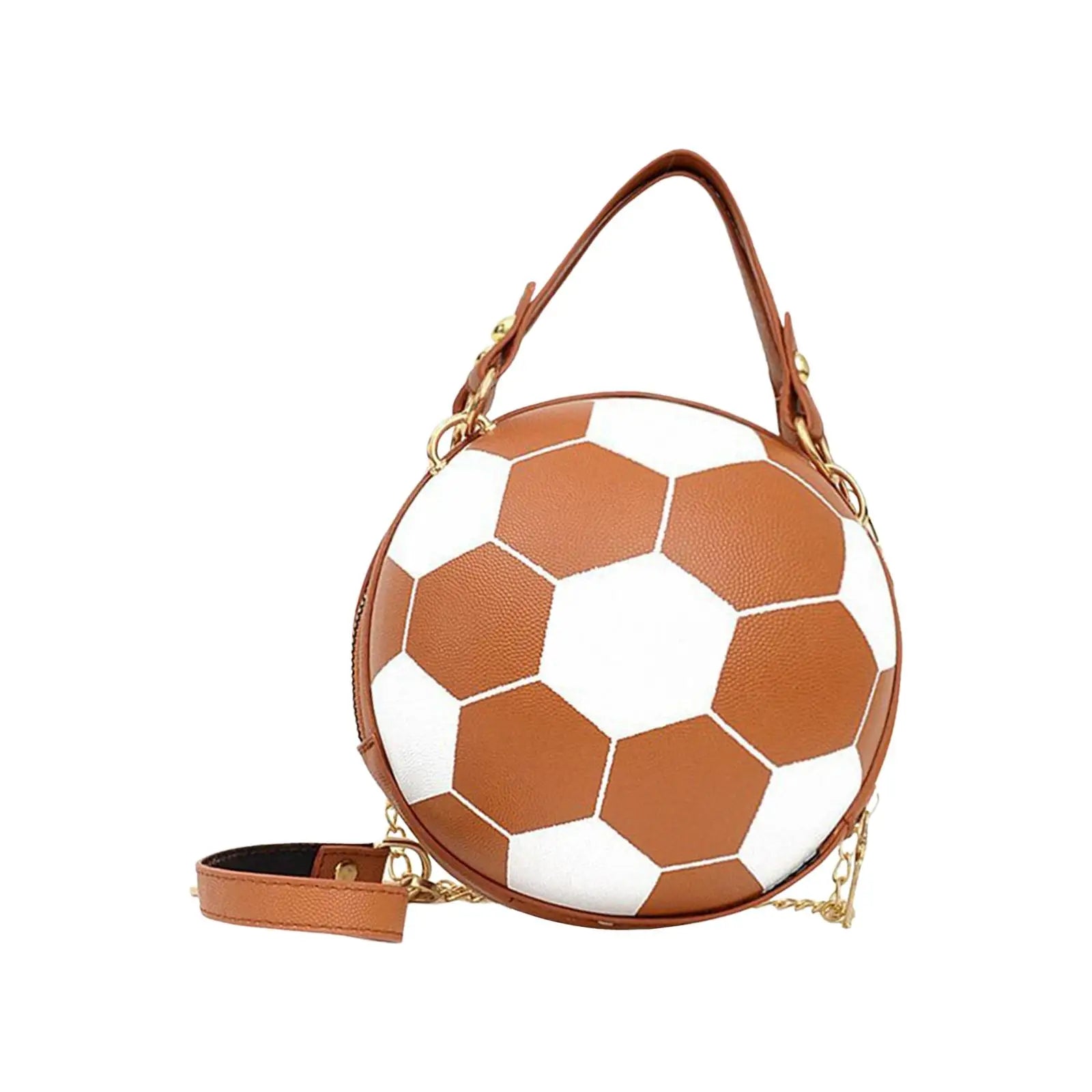 Women Football Shaped Cross Body Bag Round Handbag Messenger Bag