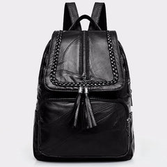 Waterproof Leather Backpack School Bag for Women Travel Shoulder Bag