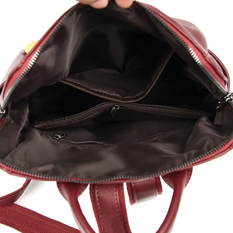 Women Leather Backpacks Ladies Travel Bag Business Laptop Backpack Female
