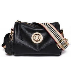 Leather Handbags Rotating Metal Lock Shoulder Bags