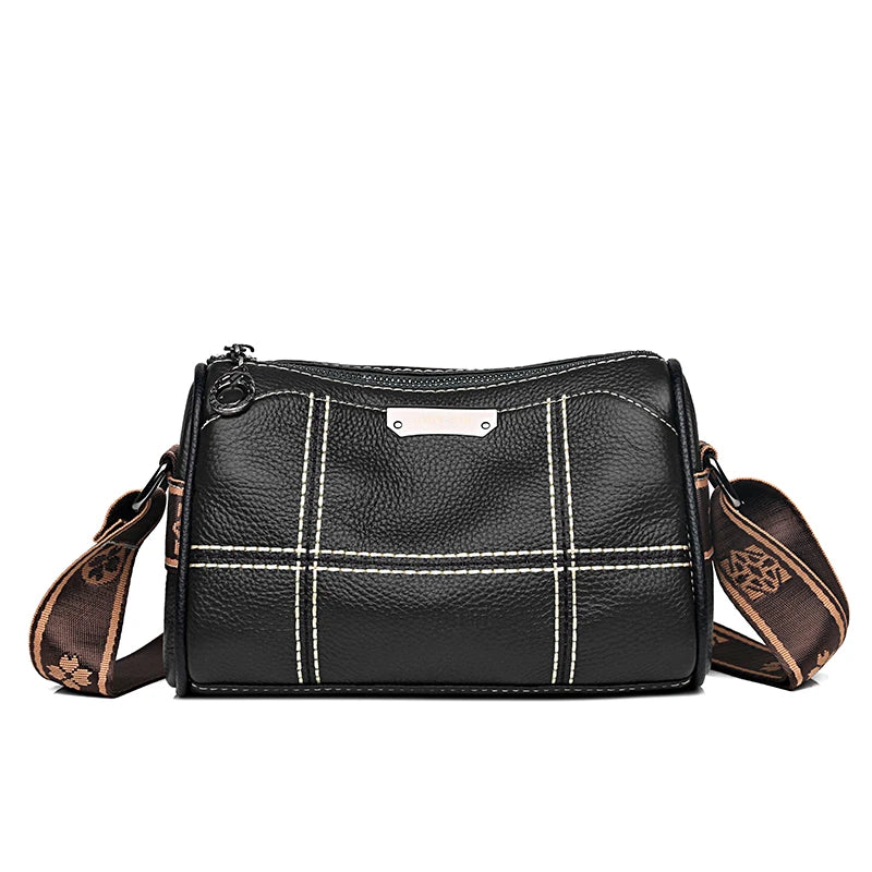 3-Layer Leather Handbag Crossbody Shoulder Bag