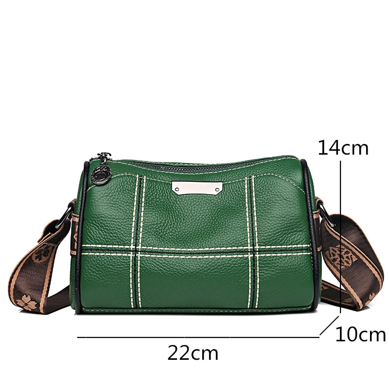 3-Layer Leather Handbag Crossbody Shoulder Bag