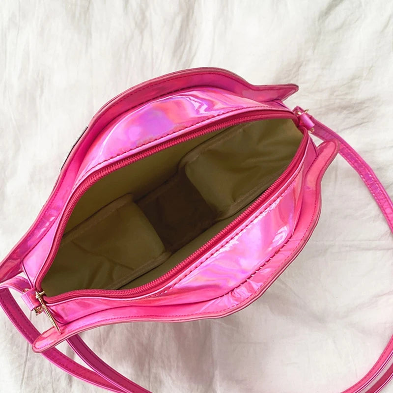 Mushroom Shape PU Leather Crossbody Bag Adjustable Strap Shoulder Handbag