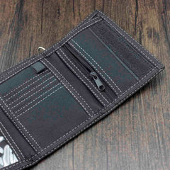 Trifold Starry Sky Wallet Zip Purse with Chain Gift