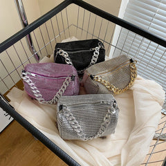 Glitter Evening Bag Rhinestone Crossbody Handbag for Nightclub Party