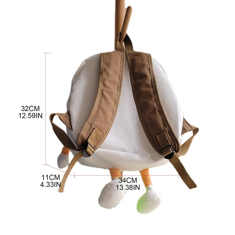 Women Hamburger Backpack Canvas Casual Rucksack for Teenage Girls
