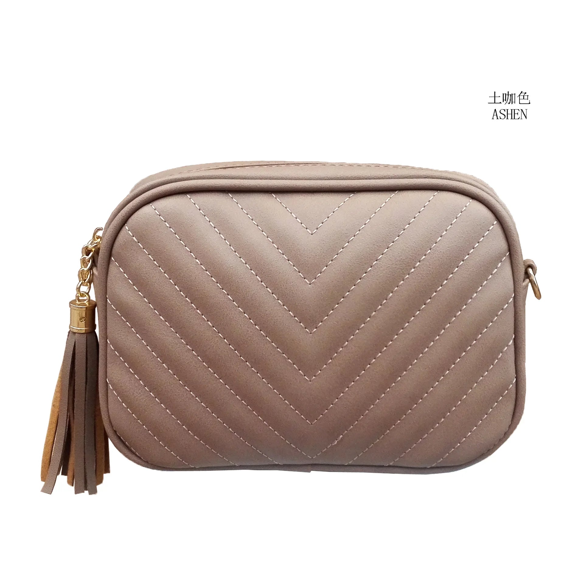 Women's Chain Messenger Bag Tassel Shoulder Bag V Quilted Crossbody Bag