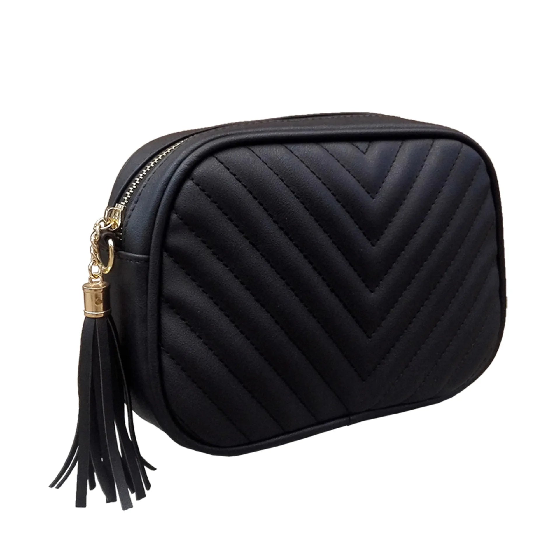 Women's Chain Messenger Bag Tassel Shoulder Bag V Quilted Crossbody Bag