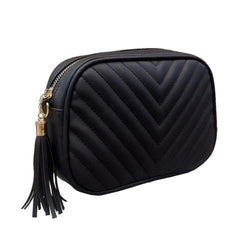 Women's Chain Messenger Bag Tassel Shoulder Bag V Quilted Crossbody Bag