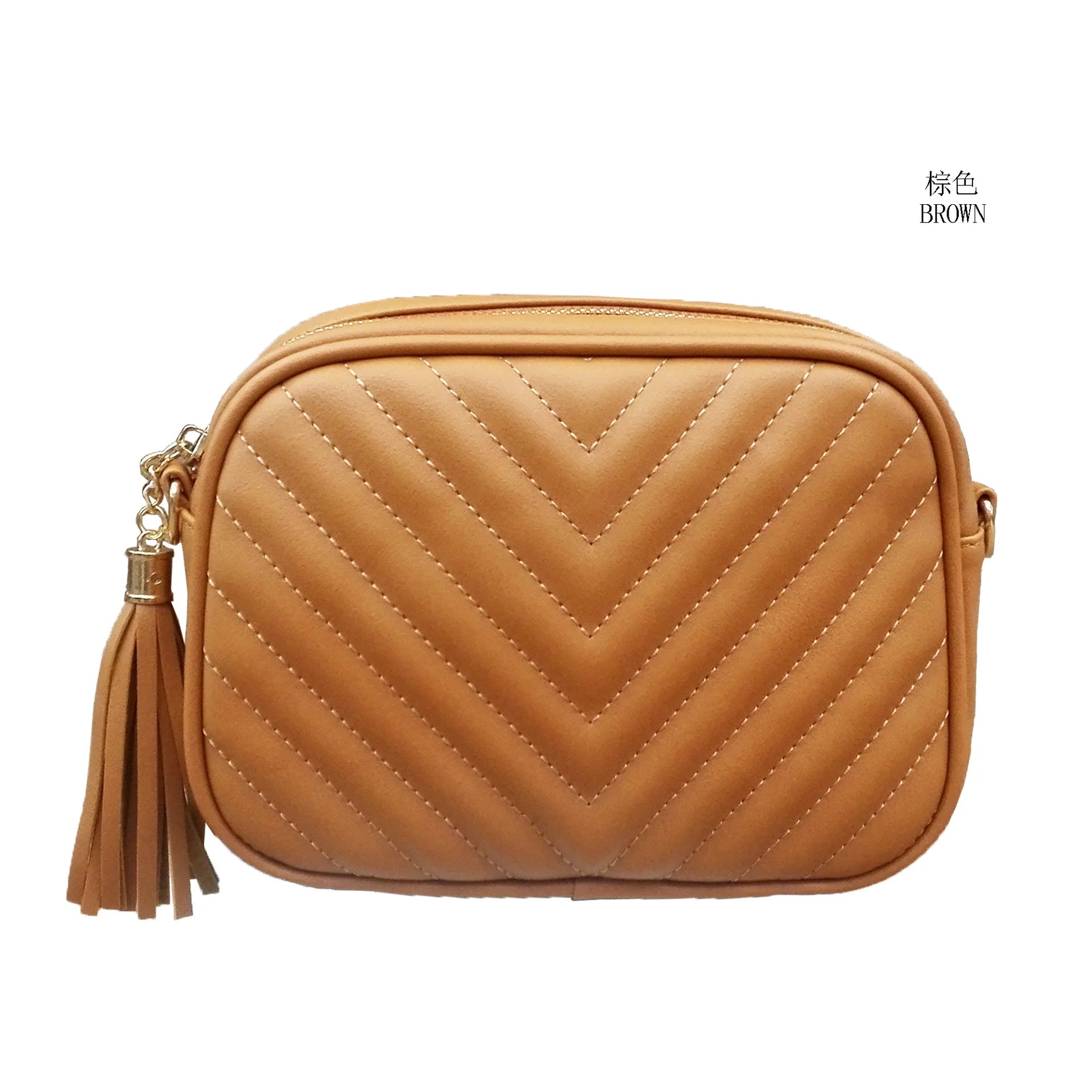 Women's Chain Messenger Bag Tassel Shoulder Bag V Quilted Crossbody Bag