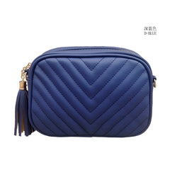 Women's Chain Messenger Bag Tassel Shoulder Bag V Quilted Crossbody Bag