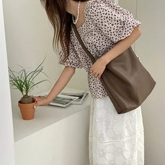 Large Capacity Women's Shoulder Bag PU Leather Crossbody Bag