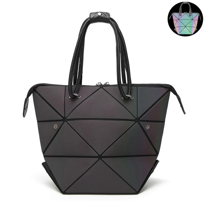 Luminous Geometric Fold Over Shoulder Bag