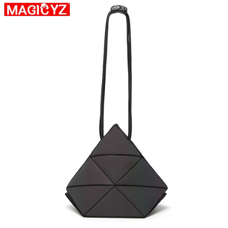 Luminous Geometric Fold Over Shoulder Bag