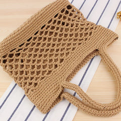 Bohemia Straw Beach Bag Large Capacity Totes Leather Women Shoulder Bag