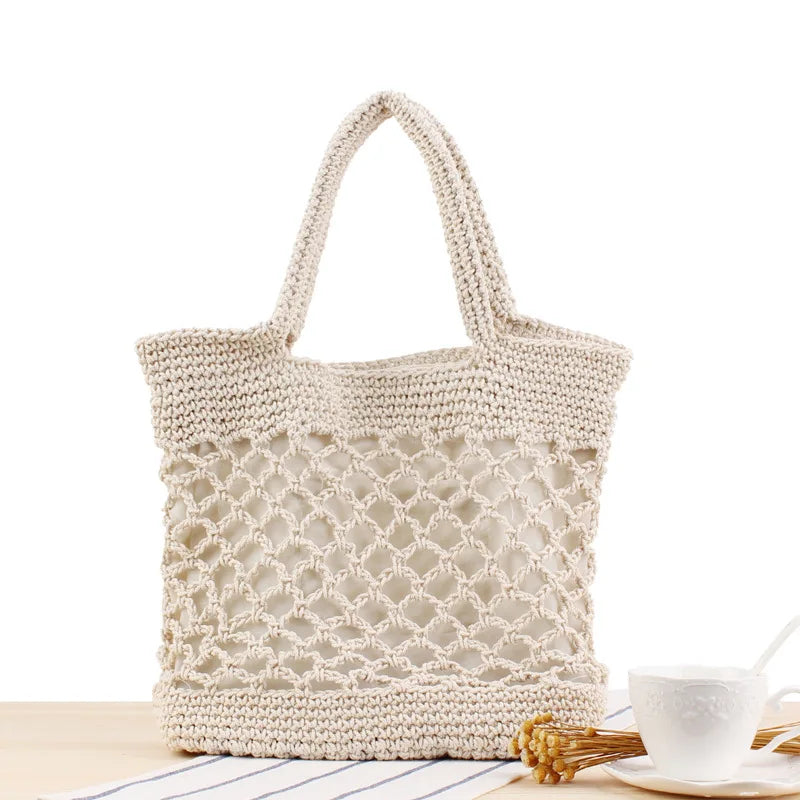 Women Straw Handbag Large Capacity Bohemia Tote Shoulder Bag
