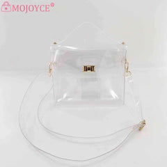 Women Chain Shoulder PVC Handbag Transparent Bag for Traveling