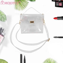 Women Chain Shoulder PVC Handbag Transparent Bag for Traveling