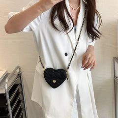 Women Heart-shaped Mini Bag Diamond Embroidery Shoulder Messenger Bag