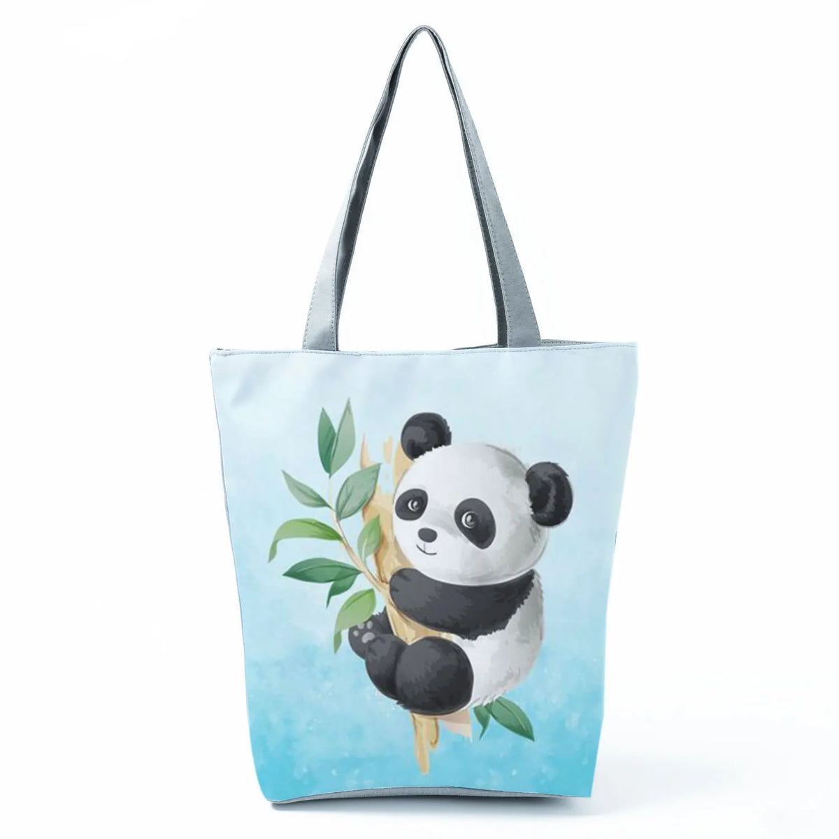 Cartoon Panda Printed Shoulder Bag High Capacity Eco Reusable Tote Bag