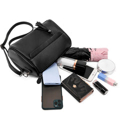 Cowhide Leather Women Shoulder Bag High Capacity Handbag