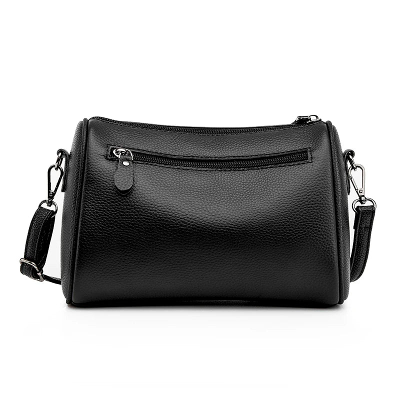 Cowhide Leather Women Shoulder Bag High Capacity Handbag