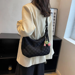 Women Hobo Handbags Solid Plaid Shoulder Bags Female Crossbody Bag
