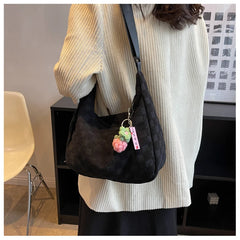 Women Hobo Handbags Solid Plaid Shoulder Bags Female Crossbody Bag